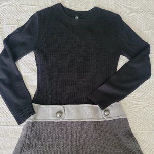 Iz Buyer Black & Gray Sweater Dress